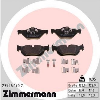 Тормозные колодки, дисковый тормоз (набор) ZIMMERMANN 239261702