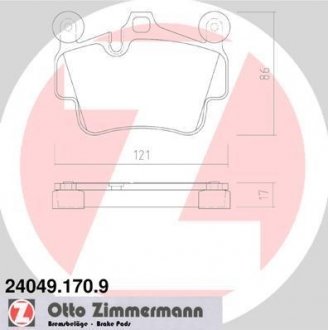 Тормозные колодки, дисковый тормоз (набор) ZIMMERMANN 240491709 (фото 1)