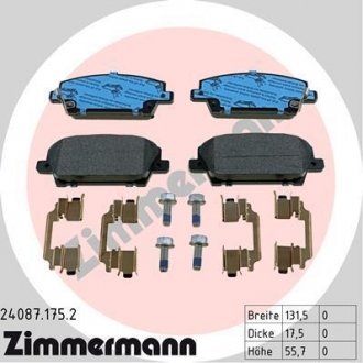 Комплект тормозных колодок, дисковый механизм ZIMMERMANN 24087.175.2