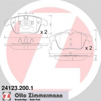 Колодки тормозные дисковые, к-кт ZIMMERMANN 241232001