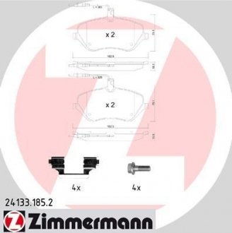 Комплект тормозных колодок, дисковый механизм ZIMMERMANN 24133.185.2