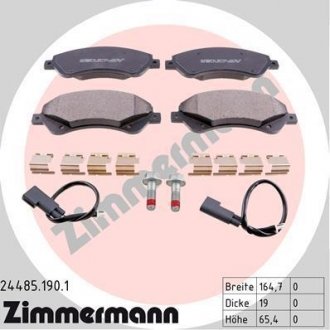 Тормозные колодки, дисковый тормоз (набор) ZIMMERMANN 244851901