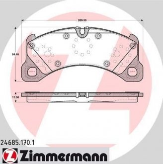 Комплект тормозных колодок ZIMMERMANN 24685.170.1 (фото 1)