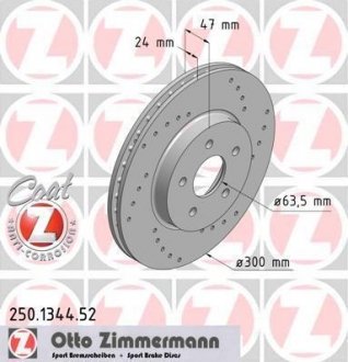 Тормозной диск ZIMMERMANN 250134452