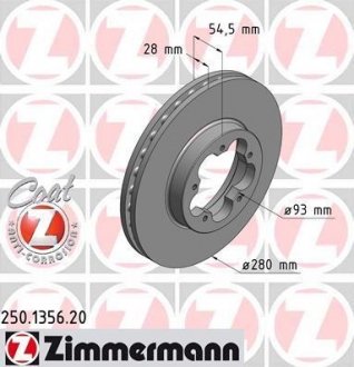 Гальмівний диск ZIMMERMANN 250135620