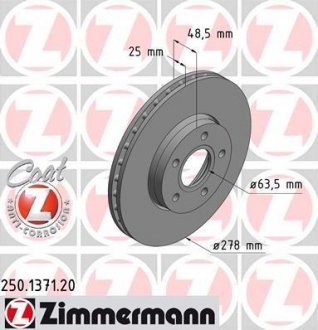 Тормозные диски передние ZIMMERMANN 250.1371.20