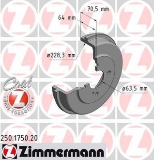 Тормозной барабан ZIMMERMANN 250.1750.20