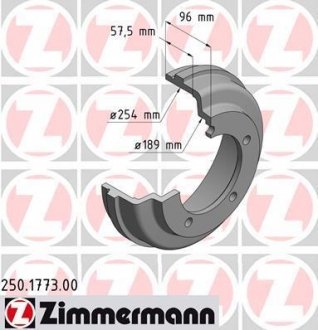 Тормозной барабан ZIMMERMANN 250177300 (фото 1)