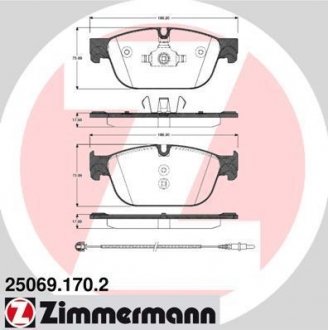 Колодки гальмівні, дискові ZIMMERMANN 250691702 (фото 1)