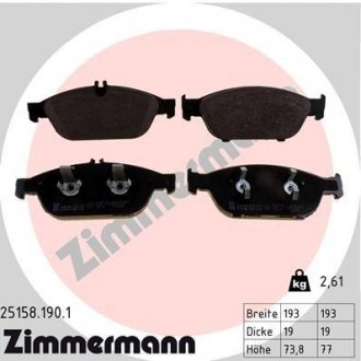 ГАЛЬМІВНІ КОЛОДКИ ДИСКОВІ MERCEDES A207 E-KLASA 11- PRZÓD ZIMMERMANN 251581901