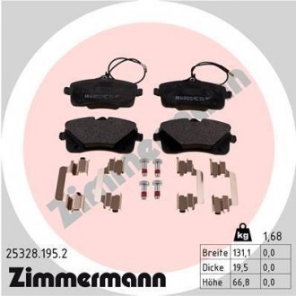 Комплект тормозных колодок, дисковый механизм ZIMMERMANN 25328.195.2