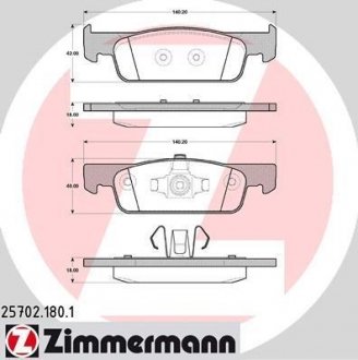 Тормозные колодки дисковые передние ZIMMERMANN 25702.180.1 (фото 1)