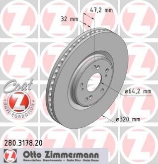 Тормозной диск 280.3178.20 ZIMMERMANN 280317820