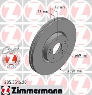 Тормозной диск ZIMMERMANN 285.3516.20