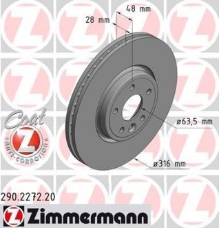 Гальмiвнi диски ZIMMERMANN 290227220