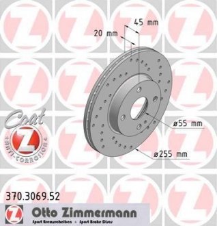 Тормозной диск ZIMMERMANN 370306952 (фото 1)