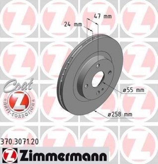 Гальмівний диск ZIMMERMANN 370307120