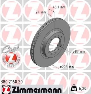 Тормозной диск ZIMMERMANN 380216020