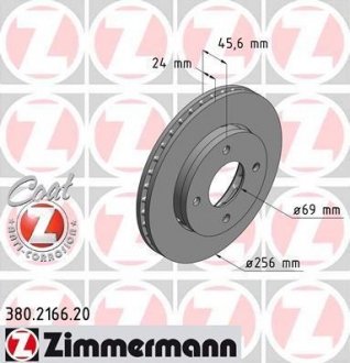 Тормозной диск ZIMMERMANN 380216620 (фото 1)