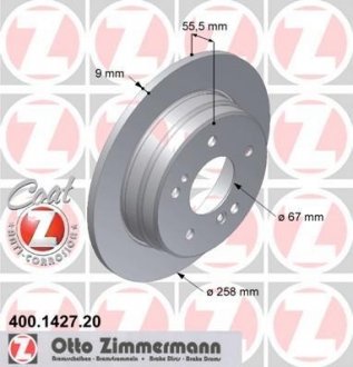 Тормозной диск ZIMMERMANN 400142720