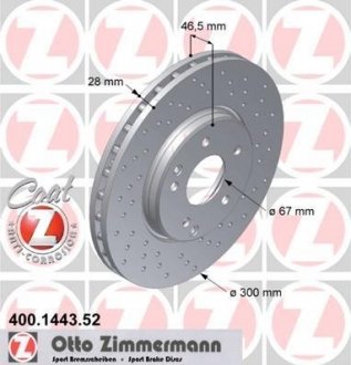 Тормозной диск ZIMMERMANN 400144352