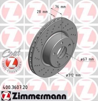 Гальмівний диск ZIMMERMANN 400360720