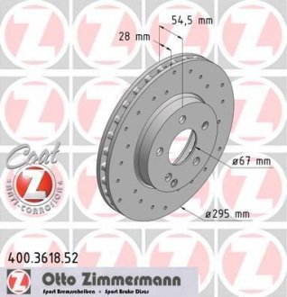 Тормозной диск ZIMMERMANN 400361852