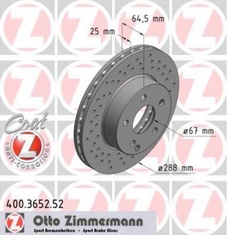 Тормозной диск ZIMMERMANN 400365252 (фото 1)