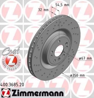 Тормозной диск 400.3685.20 ZIMMERMANN 400368520