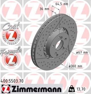 Тормозной диск ZIMMERMANN 400550370