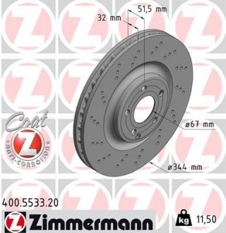 Диск тормозной ZIMMERMANN 400553320