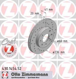 Тормозной диск ZIMMERMANN 430145452 (фото 1)