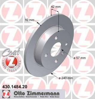 Гальмівний диск ZIMMERMANN 430148420