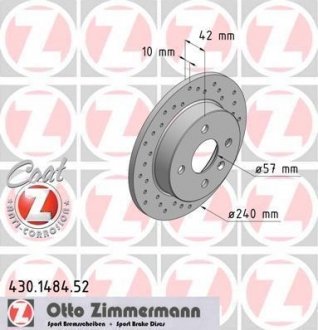 Гальмівний диск ZIMMERMANN 430148452