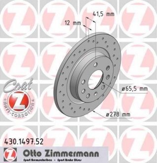 Тормозной диск ZIMMERMANN 430149752 (фото 1)