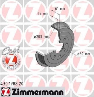 Тормозной барабан ZIMMERMANN 430178820