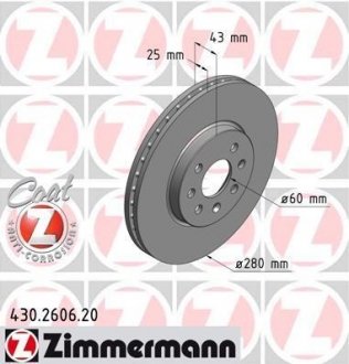 Гальмівний диск ZIMMERMANN 430260620