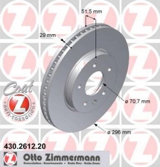 Тормозной диск 430.2612.20 ZIMMERMANN 430261220