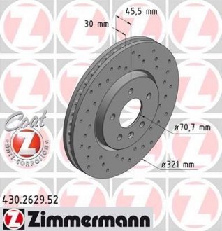 Тормозной диск ZIMMERMANN 430.2629.52