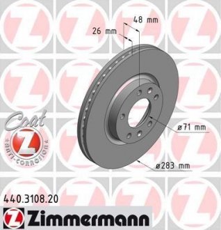 Тормозной диск ZIMMERMANN 440310820