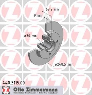 Тормозной диск ZIMMERMANN 440311500 (фото 1)