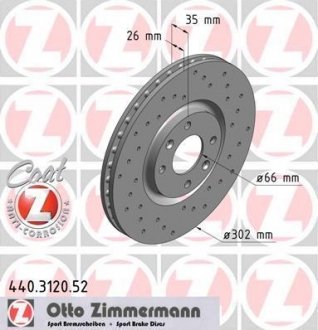 Тормозной диск ZIMMERMANN 440312052 (фото 1)