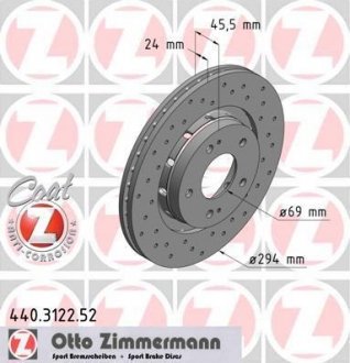 Диск тормозной SPORT Z ZIMMERMANN 440312252