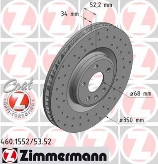 Тормозной диск ZIMMERMANN 460.1553.52