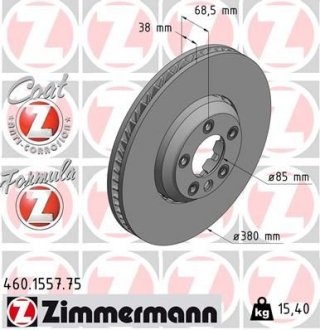 Диск тормозной PORSCHE CAYENNE 03-10 LP ZIMMERMANN 460155775