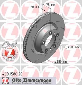 Диск тормозной зад вент правый Porsche Panamera 4 ZIMMERMANN 460158720