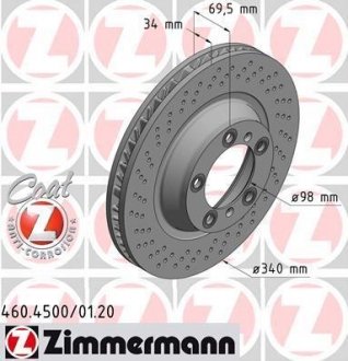 Диск гальмівний ZIMMERMANN 460450020