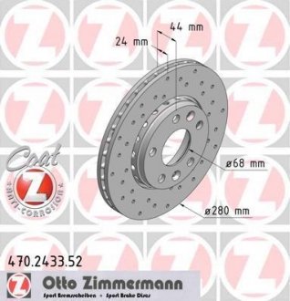 Тормозной диск ZIMMERMANN 470243352
