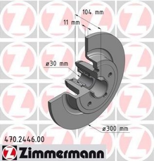 Тормозной диск ZIMMERMANN 470.2446.00 (фото 1)