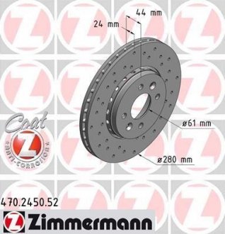 Тормозной диск ZIMMERMANN 470.2450.52